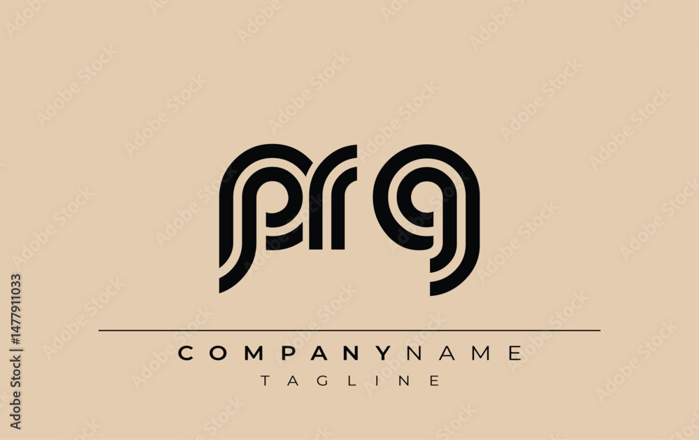 Obraz premium PRG Creative Unique Modern Letter Logo Design. Stylized logo featuring a unique letter design, presenting abstract minimalist aesthetics and modern appeal.
