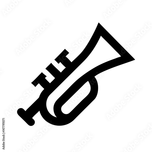Trumpet Icon Representing Brass Musical Instrument