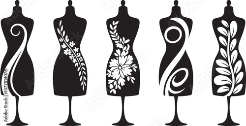 fashion mannequins vector set
