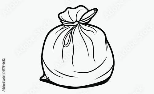 Garbage bag silhouette, Trash bag icon, Waste sack illustration
