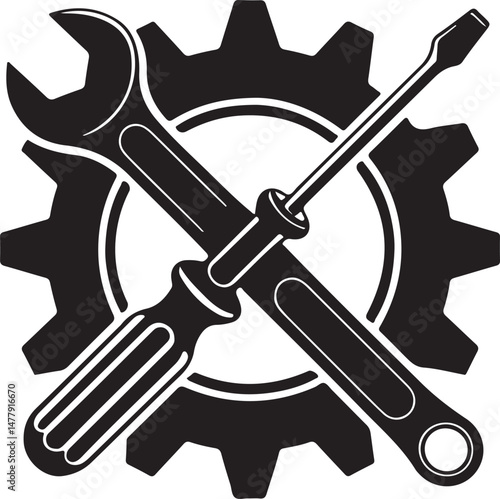 Tools vector wrench icon. Spanner logo design element. Key tool isolated on white background.