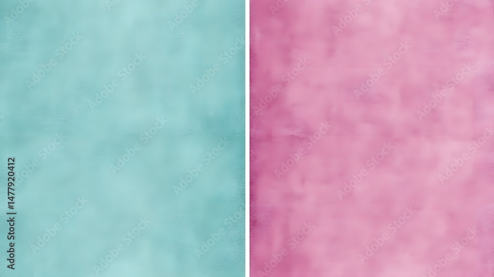 Two panels of soft, dyed fabric textures in mint green and dusty rose. Two panels of soft, dyed fabric textures in mint green and dusty rose.