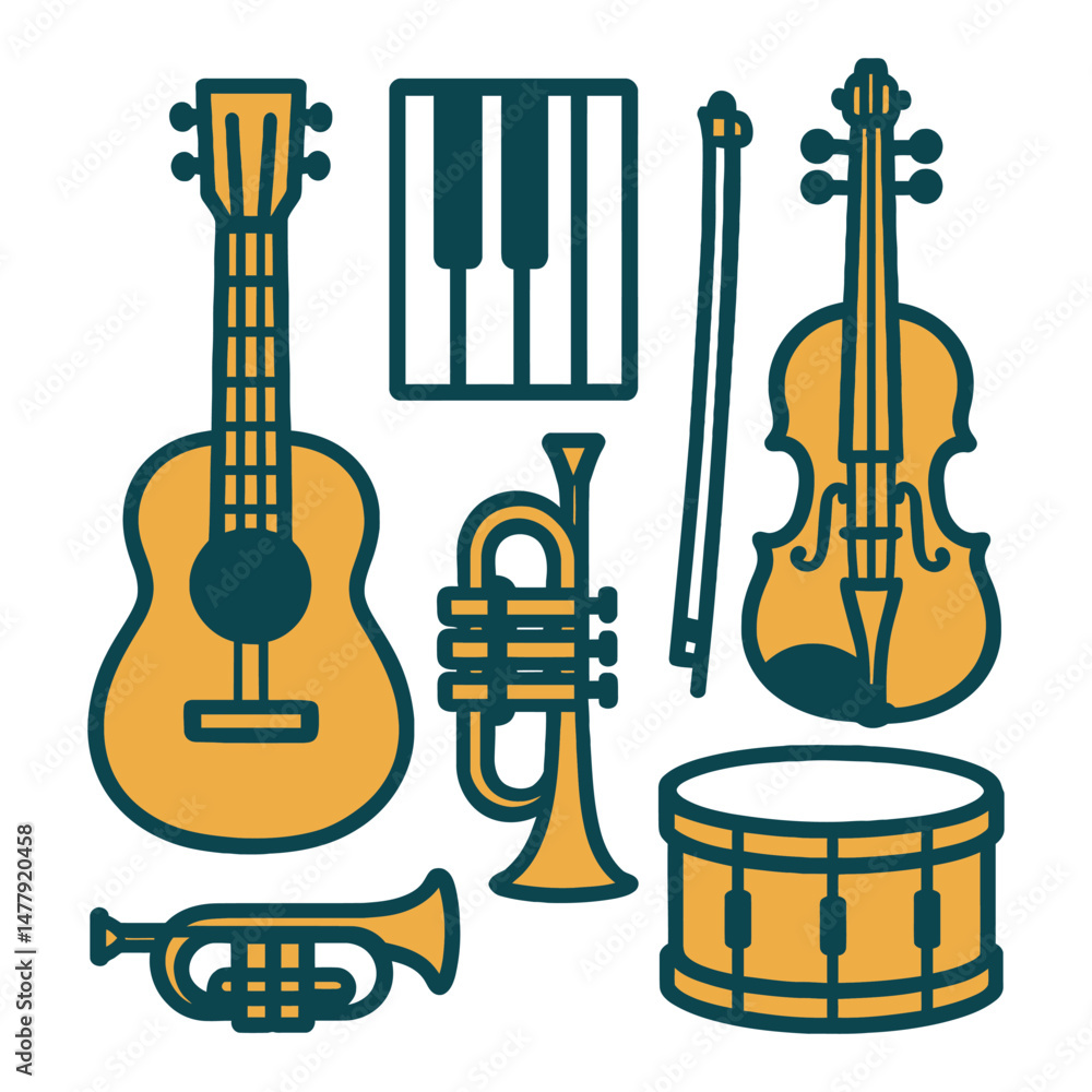 Naklejka premium set of musical instruments