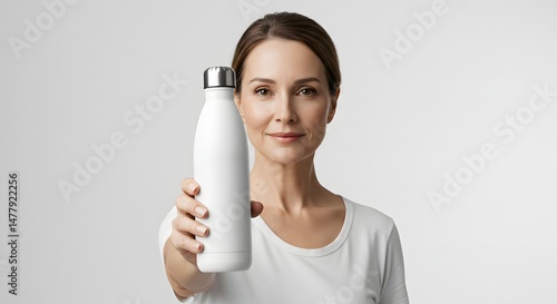 Woman Holding Water Bottle