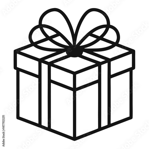  gift box with ribbon isolated on white background for celebration and holiday
