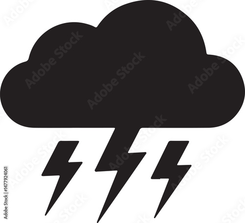 thunderstorm silhouette vector