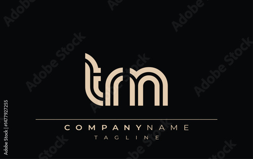 TRN Creative Unique Modern Letter Logo Design. Stylized logo featuring a unique letter design, presenting abstract minimalist aesthetics and modern appeal.