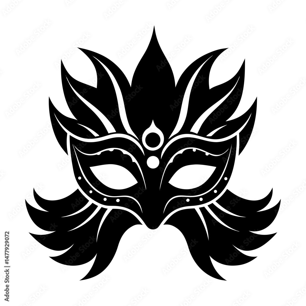 Obraz premium Masquerade Mask Silhouette vector