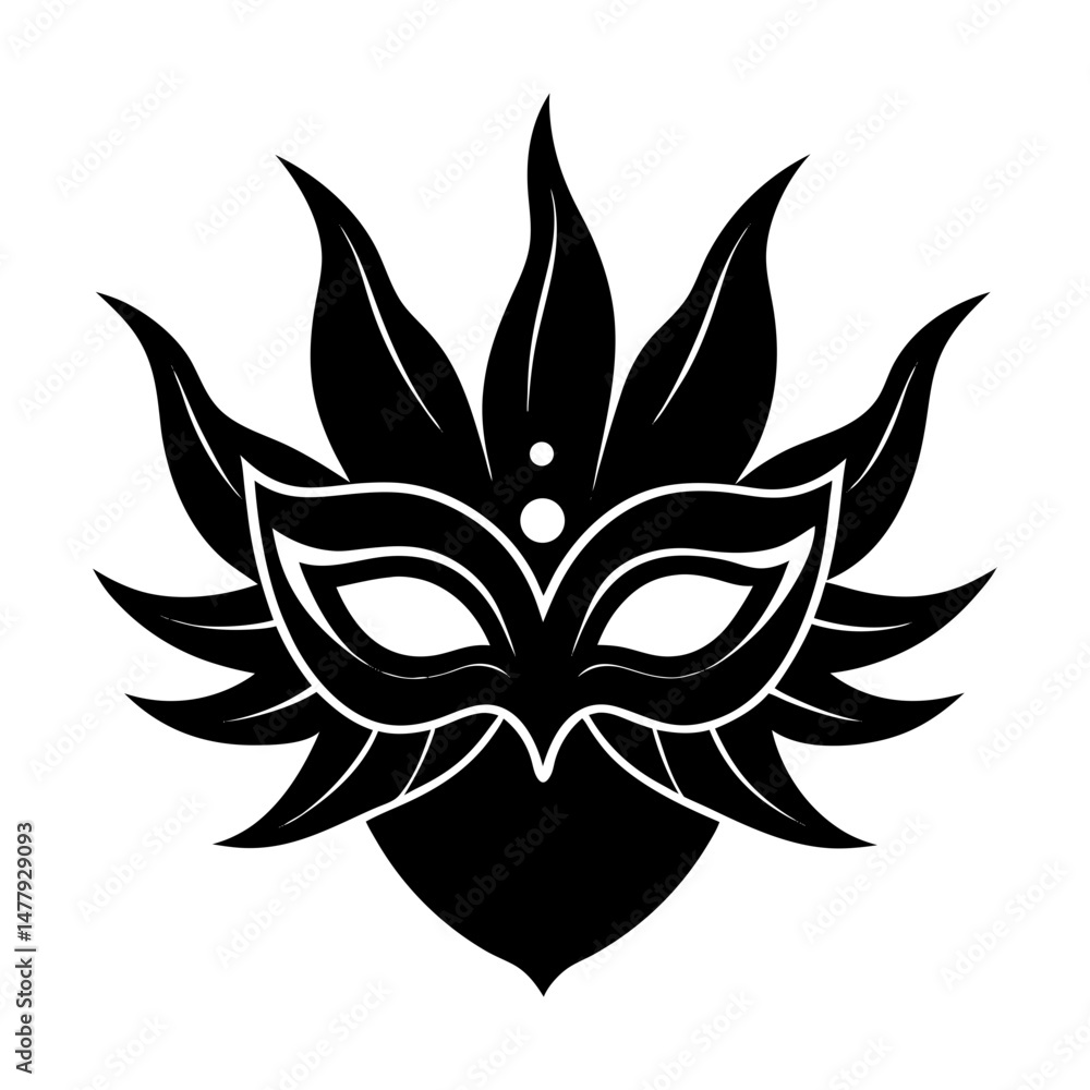 Fototapeta premium Masquerade Mask Silhouette vector