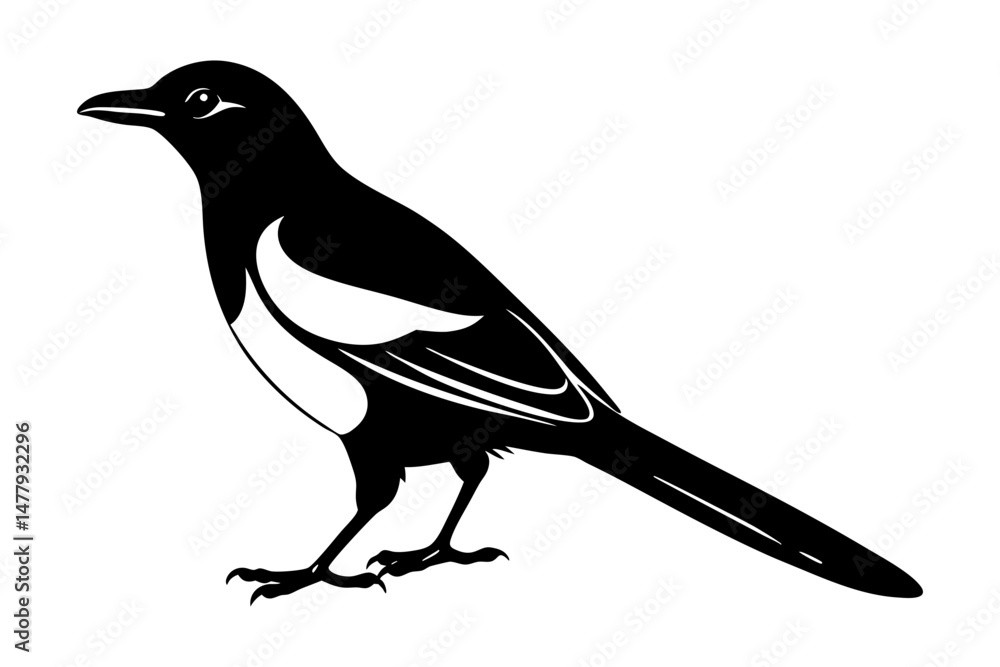 Obraz premium Magpie Silhouette vector