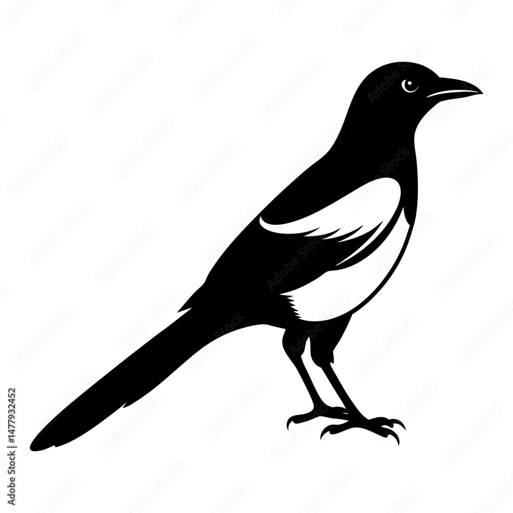 Fototapeta premium Magpie Silhouette vector