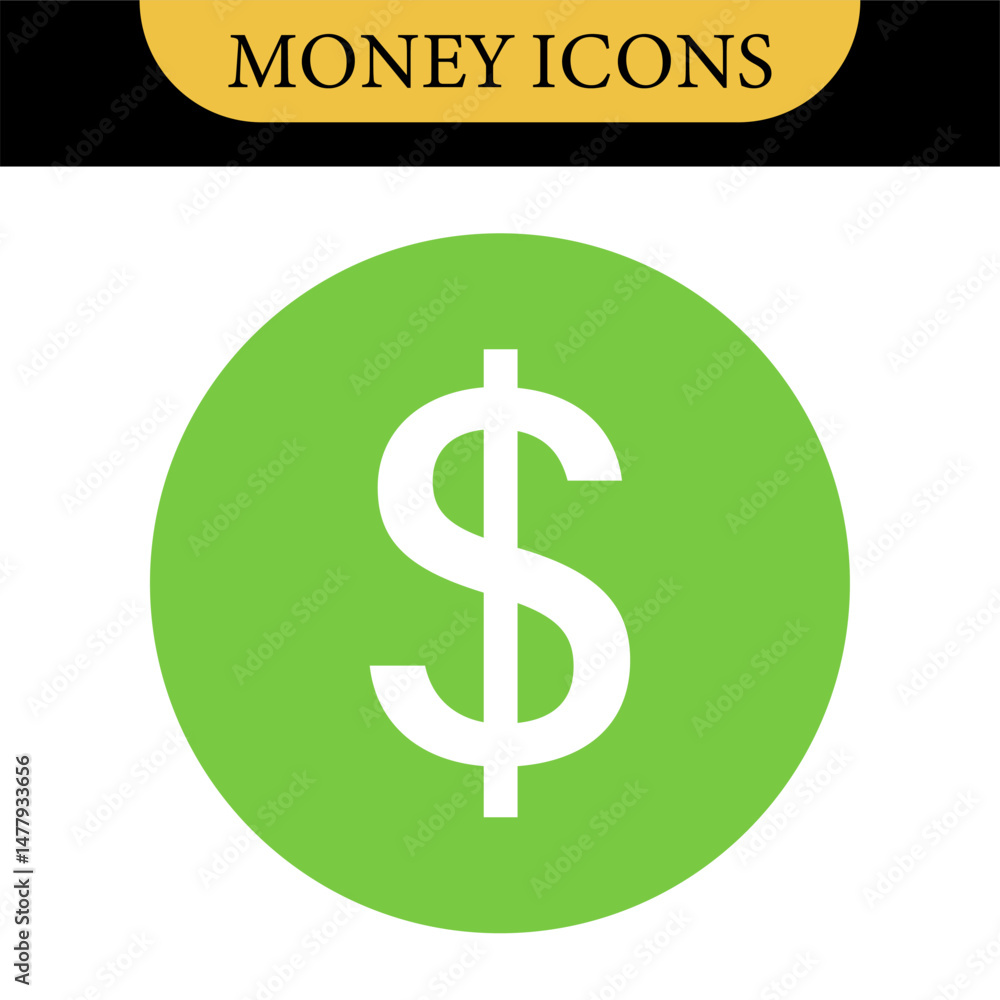 Obraz premium Money dollar icon symbol Coin icon logo in flat style. Vector element. Business icons, financial icons, enrichment, dollar, currency. Illustration of dollar, marketing