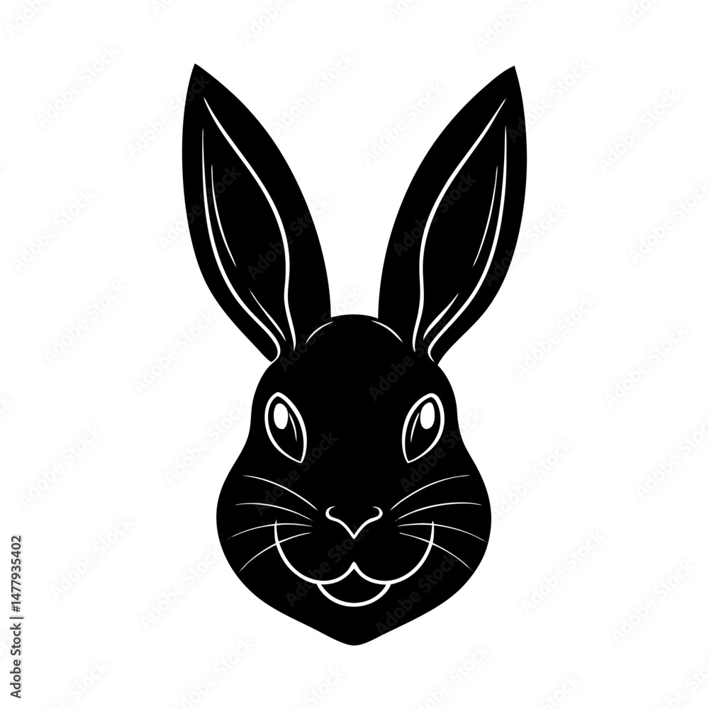 Fototapeta premium Easter Bunny Head Silhouette vector