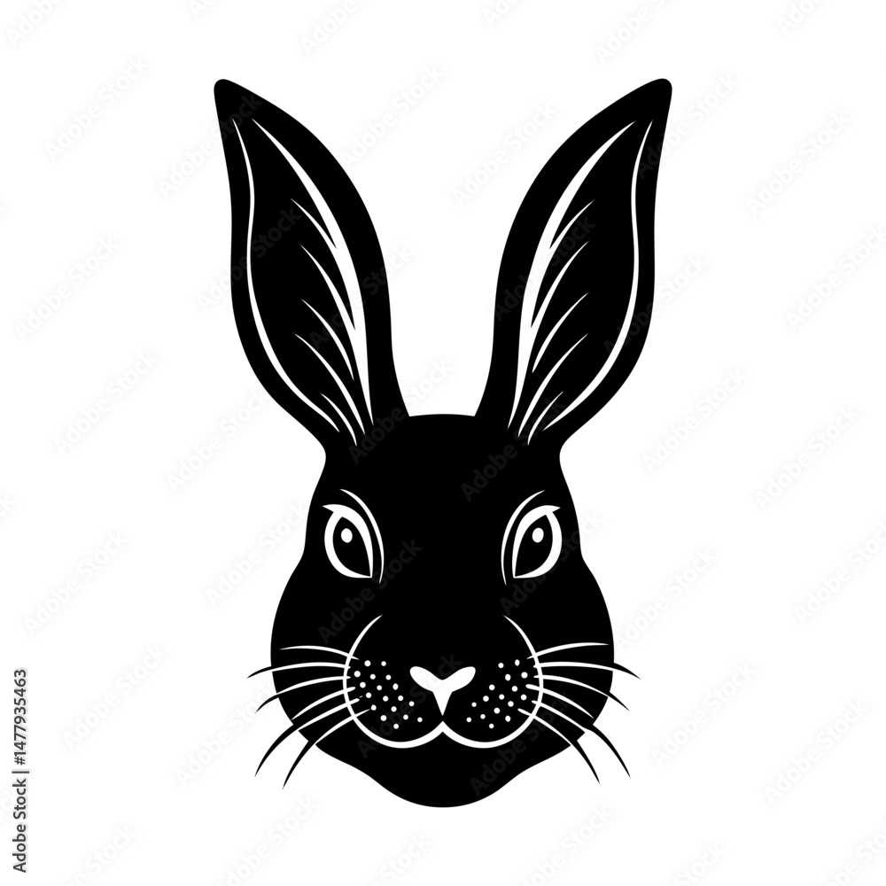 Fototapeta premium Easter Bunny Head Silhouette vector