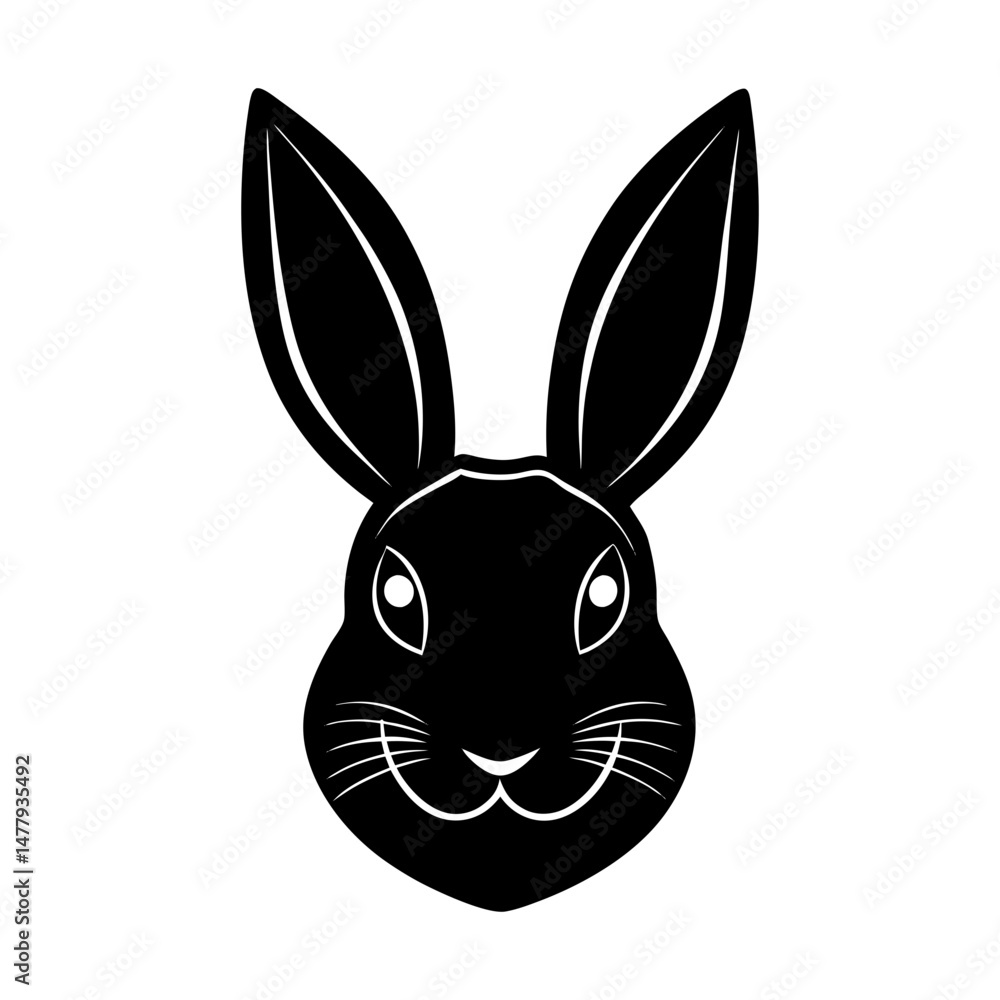 Obraz premium Easter Bunny Head Silhouette vector