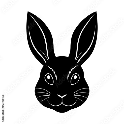 Easter Bunny Head Silhouette vector