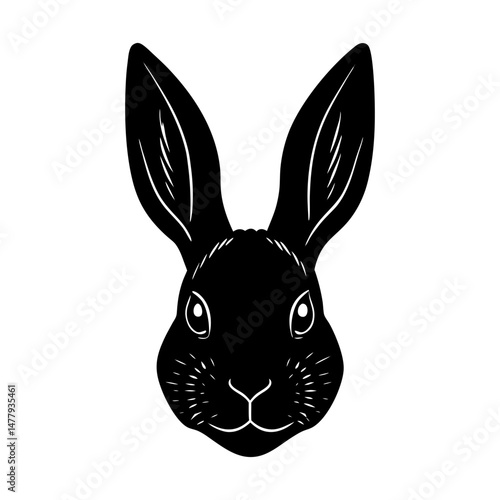 Easter Bunny Head Silhouette vector