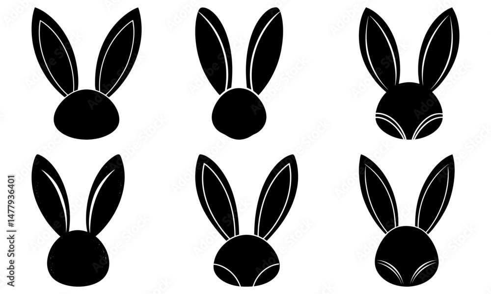 Obraz premium Easter Bunny Ears Silhouette vector