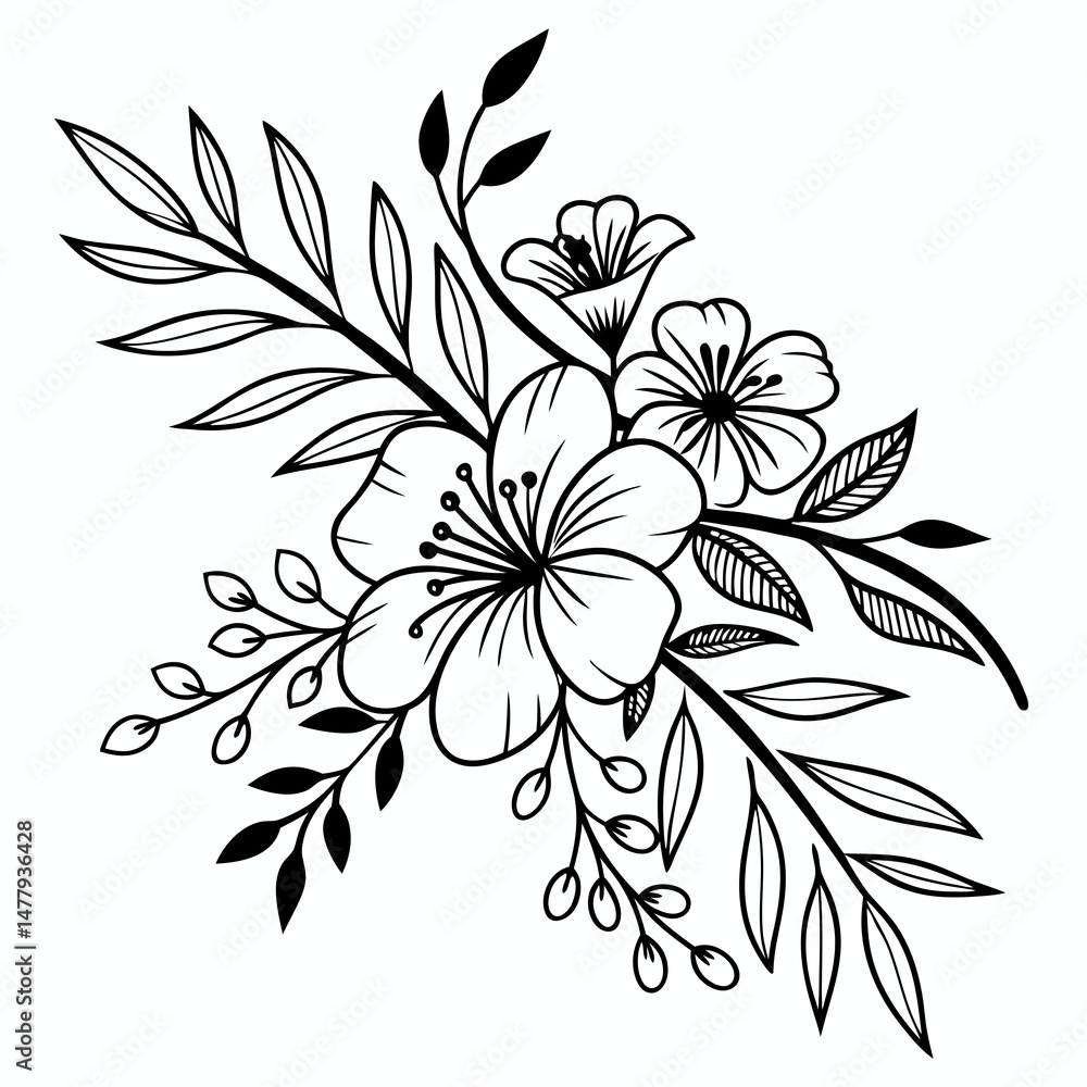 Obraz premium black and white flower