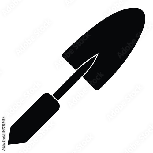 Black Garden Trowel Gardening Hand Tool for Planting, Weeding, and Soil Cultivation