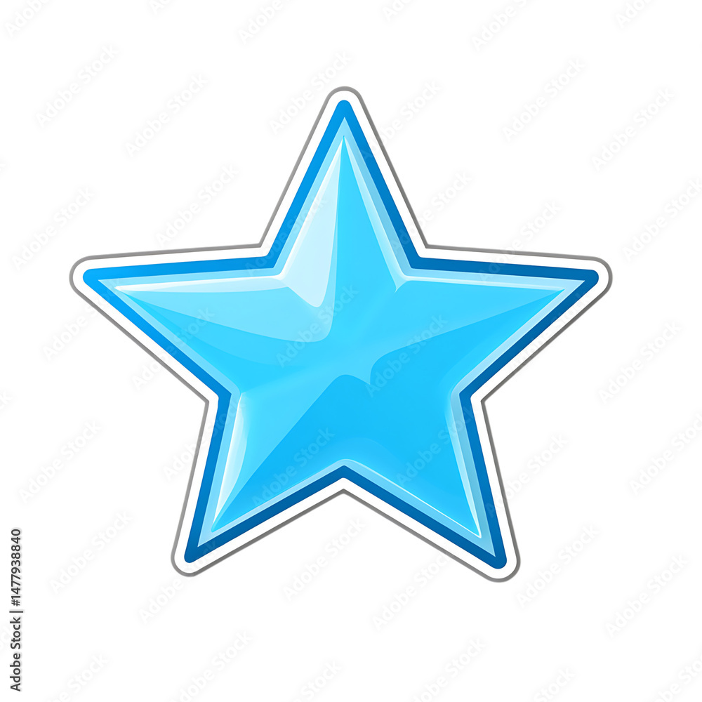 Obraz premium Isolated Blue Star Sticker Icon