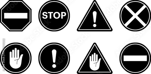 Traffic Stop Sign Icon – Road Safety and Alert Symbol