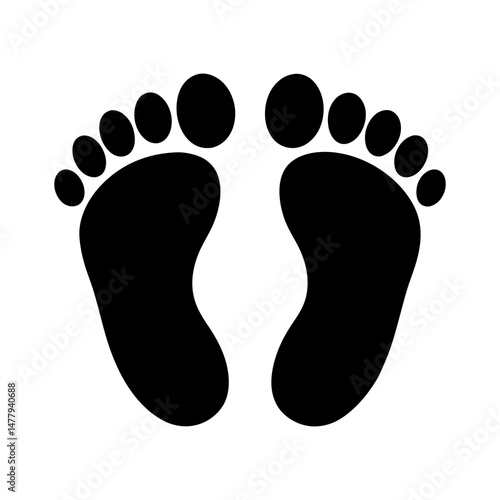 Silhouette of two footprints facing each other nicely