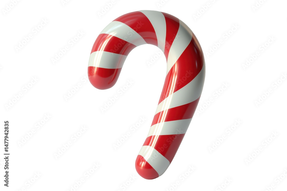 Fototapeta premium Festive Christmas Candy Cane Sweet Treat Red and White Stripes Holiday Decoration on a Black Background