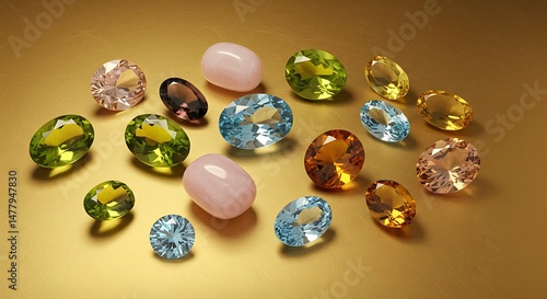 Wallpaper Mural Precious stones on a solid background Torontodigital.ca