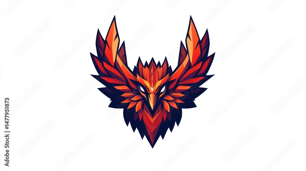Naklejka premium Fiery Phoenix Emblem
