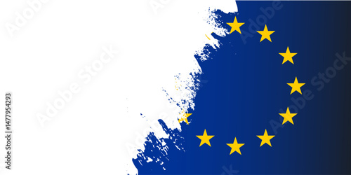 EU Europe Union flag erased Scratched texture background, banner, wallpaper, template, web, poster  fame for text