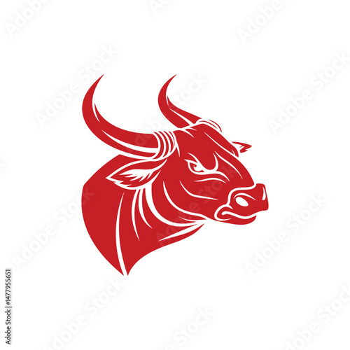 bull silhouette icon. strength and perseverance symbol. vector image of animal