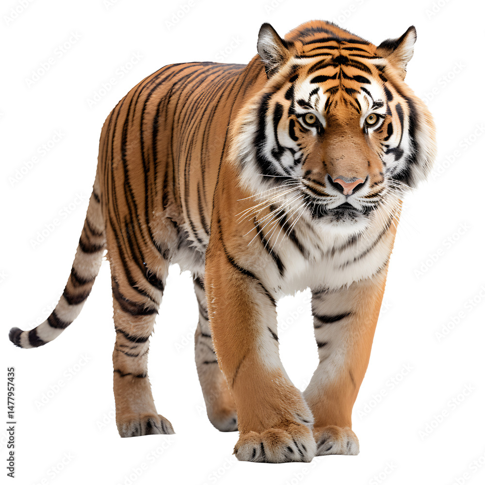 Fototapeta premium Bengal tiger isolated on transparent background