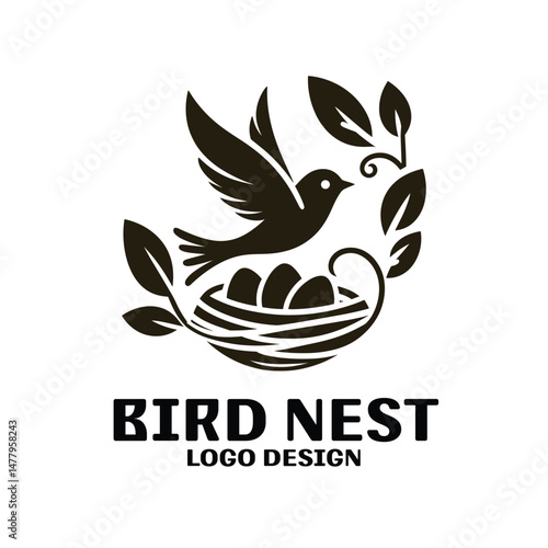 Bird Nest Vector Logo Design