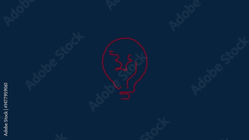 Elegant Line Art of a Lightbulb with Intricate, Abstract Design Elements, Symbolizing Creativity, Innovation,