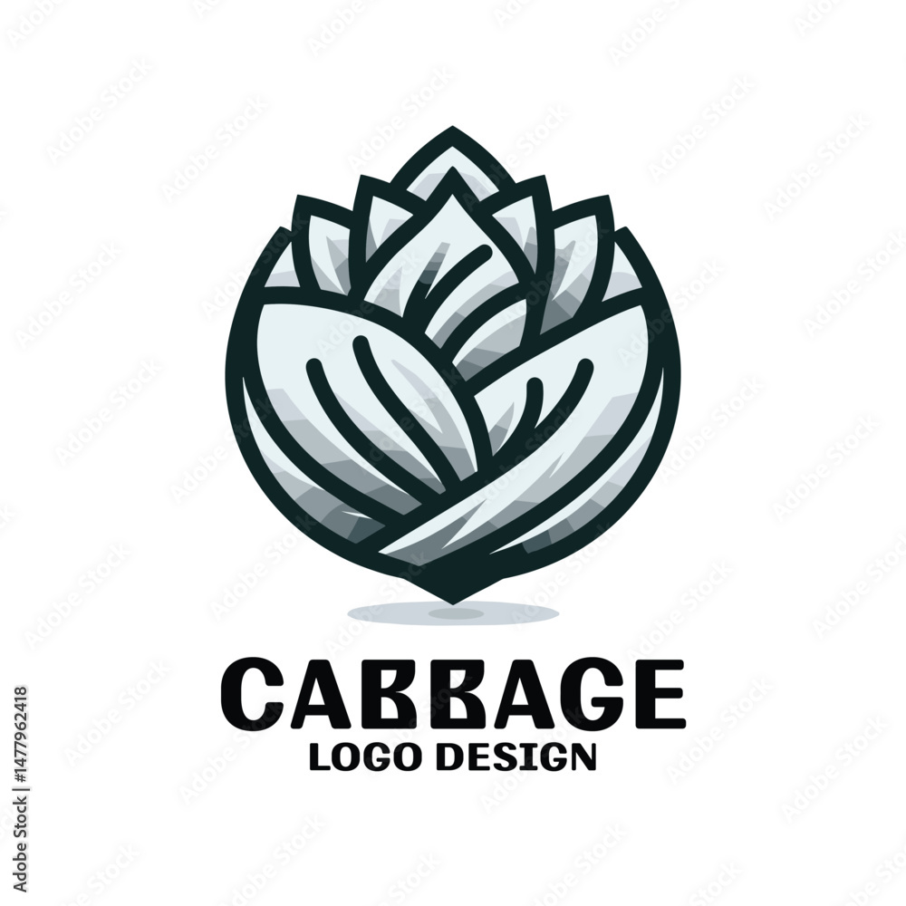 Fototapeta premium Cabbage Vector Logo Design