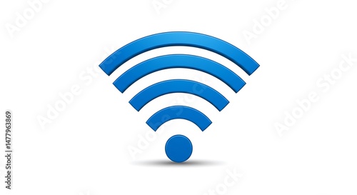 Blue Wi-Fi Signal Icon - High Speed Internet Connection Symbol
