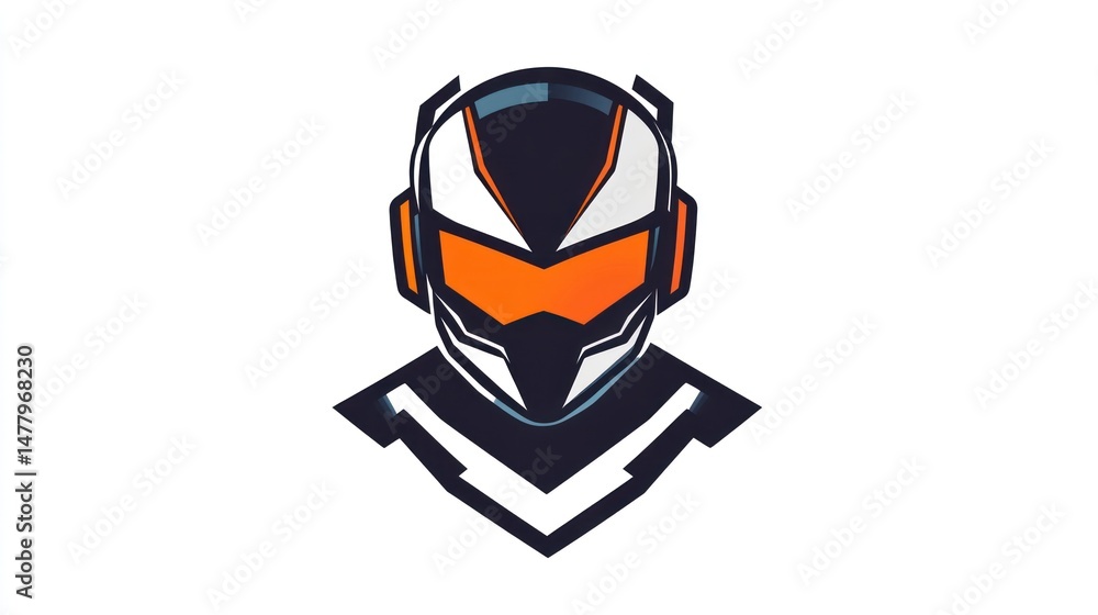 Naklejka premium Futuristic robot head design (3)