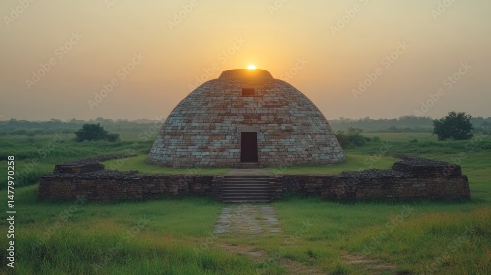 Obraz premium Ancient stone dome at sunrise
