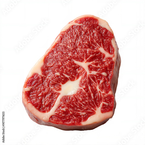 Raw beef steak, tender and fresh meat, isolated on white background