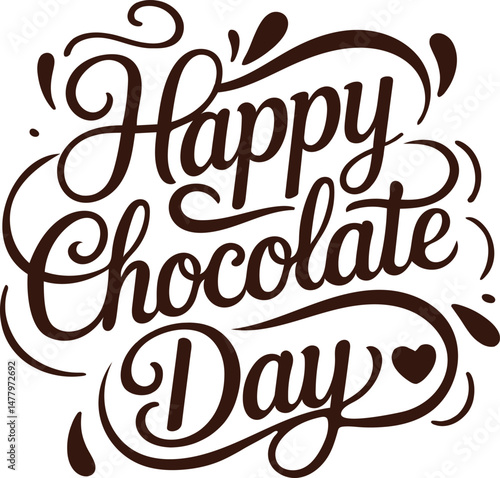 happy chocolate day wishes full of love and sweetness vector illustration