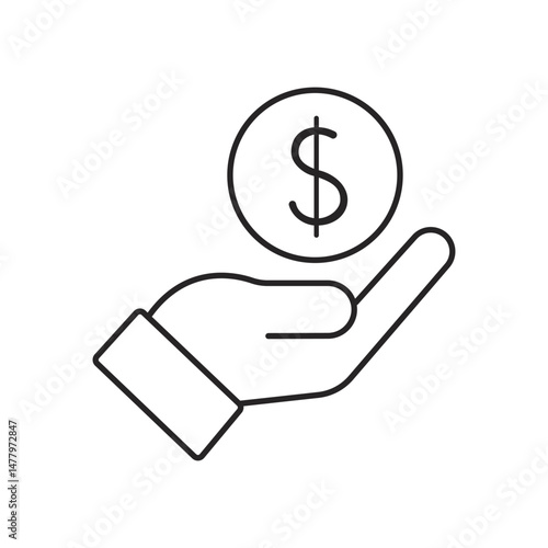 Bank, payment, money and finances line icon