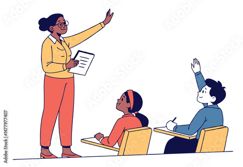 teacher and students in classroom