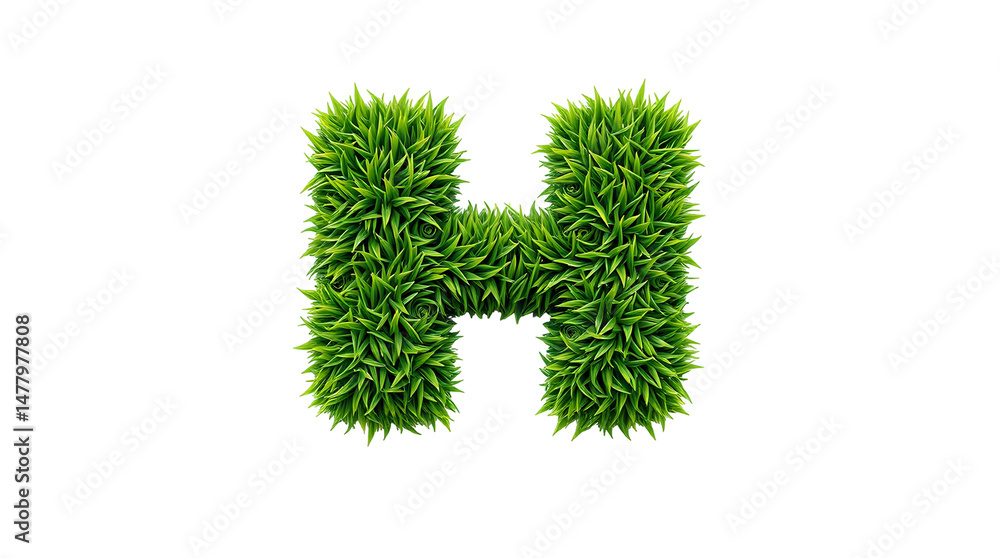 Photo of letter H made of green grass isolated on transparent background.png Photo of letter H made of green grass isolated on transparent background.png