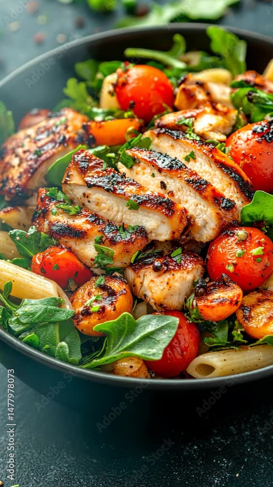 Grilled Chicken Pasta Salad with Vegetables
Grilled Chicken Pasta Salad with Vegetables