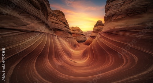 Canyon Landscape at Sunset
