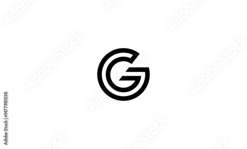GG initial letter, monogram logo