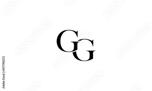 GG initial letter, monogram logo