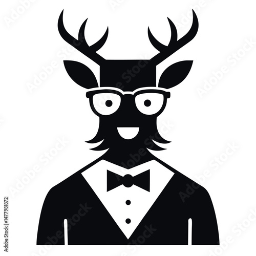 Stylish Deer in Formal Wear, a Fun Illustration