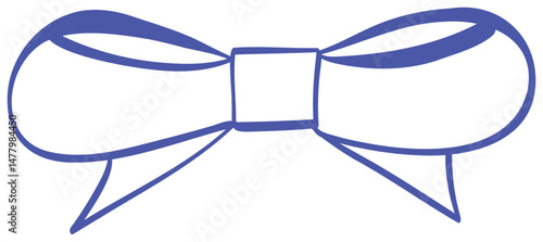 Illustration of Purple Ribbon Bow on White sticker